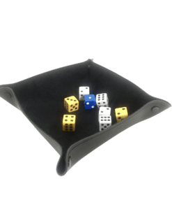 Bandeja de Dados em Couro Ecológico Preto 20x20 cm