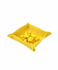 Bandeja de Peças em Couro Ecológico Amarelo 13x13 cm