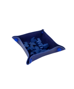 Bandeja de Peças em Couro Ecológico Azul 13x13 cm
