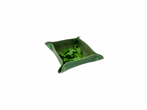 Bandeja de Peças em Couro Ecológico Verde 13x13 cm